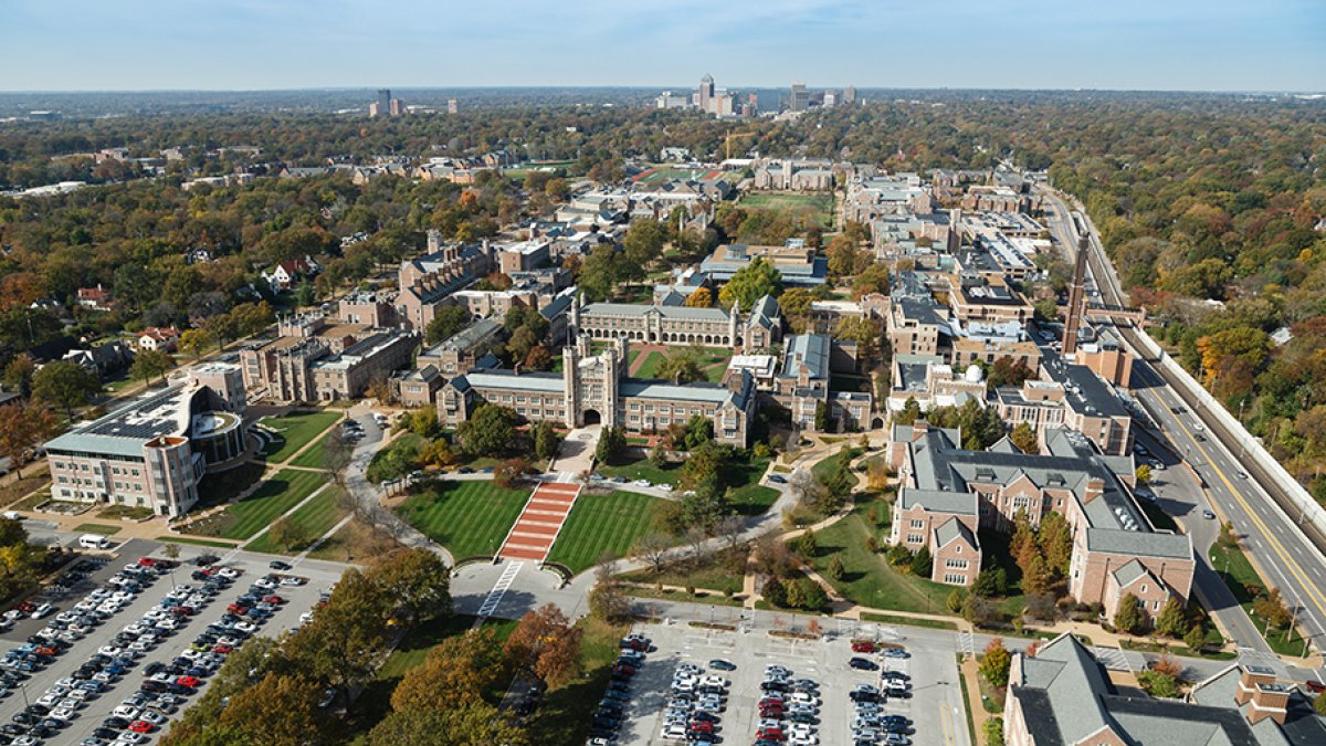 An aerial view of Washington University in St. Louis