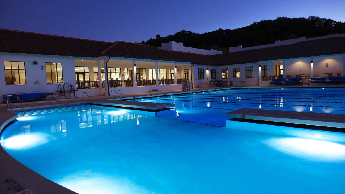 View of the Pool at Night