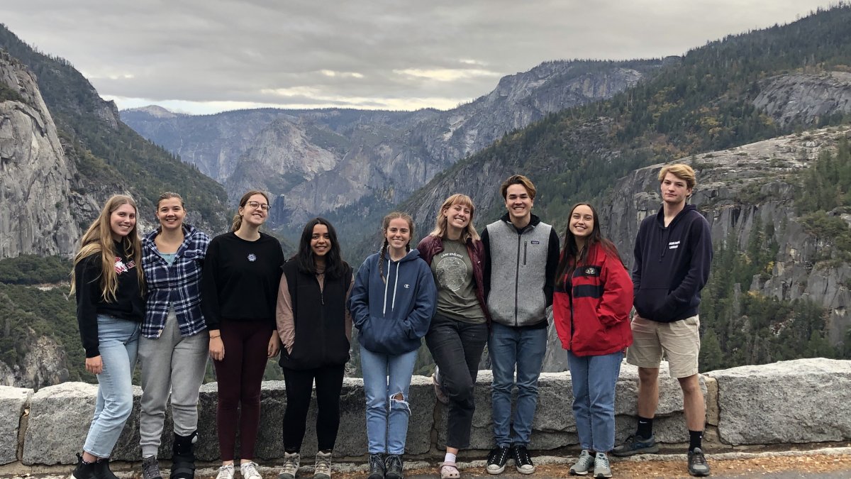 EES students on a field trip in Yosemite National Park