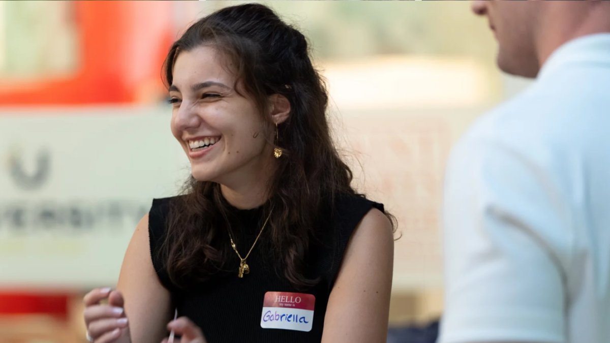 Gabriella Thomas '23, MFA '25 at a Young Alumni Networking event on August 7, 2024.