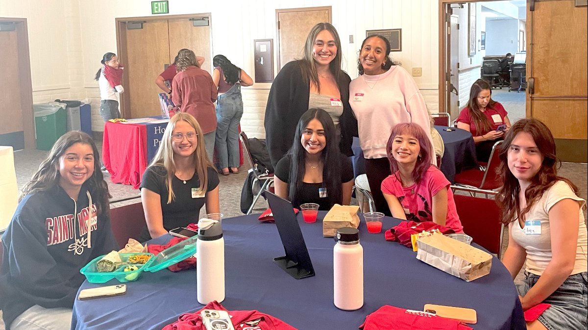 Students at a round table